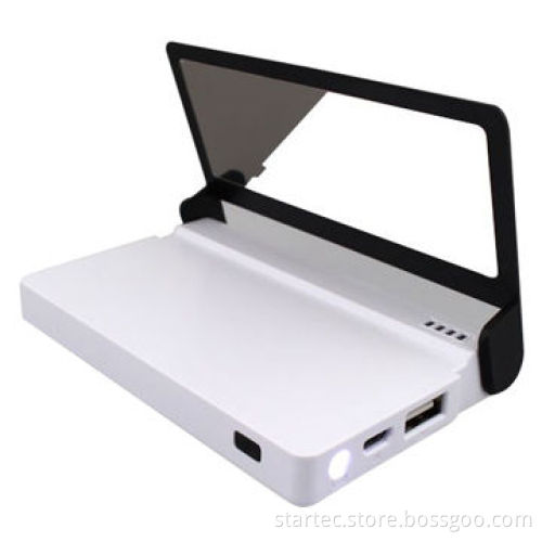 Power bank with mirror and flashlight, 3000mAh capacity, perfect for promotional business